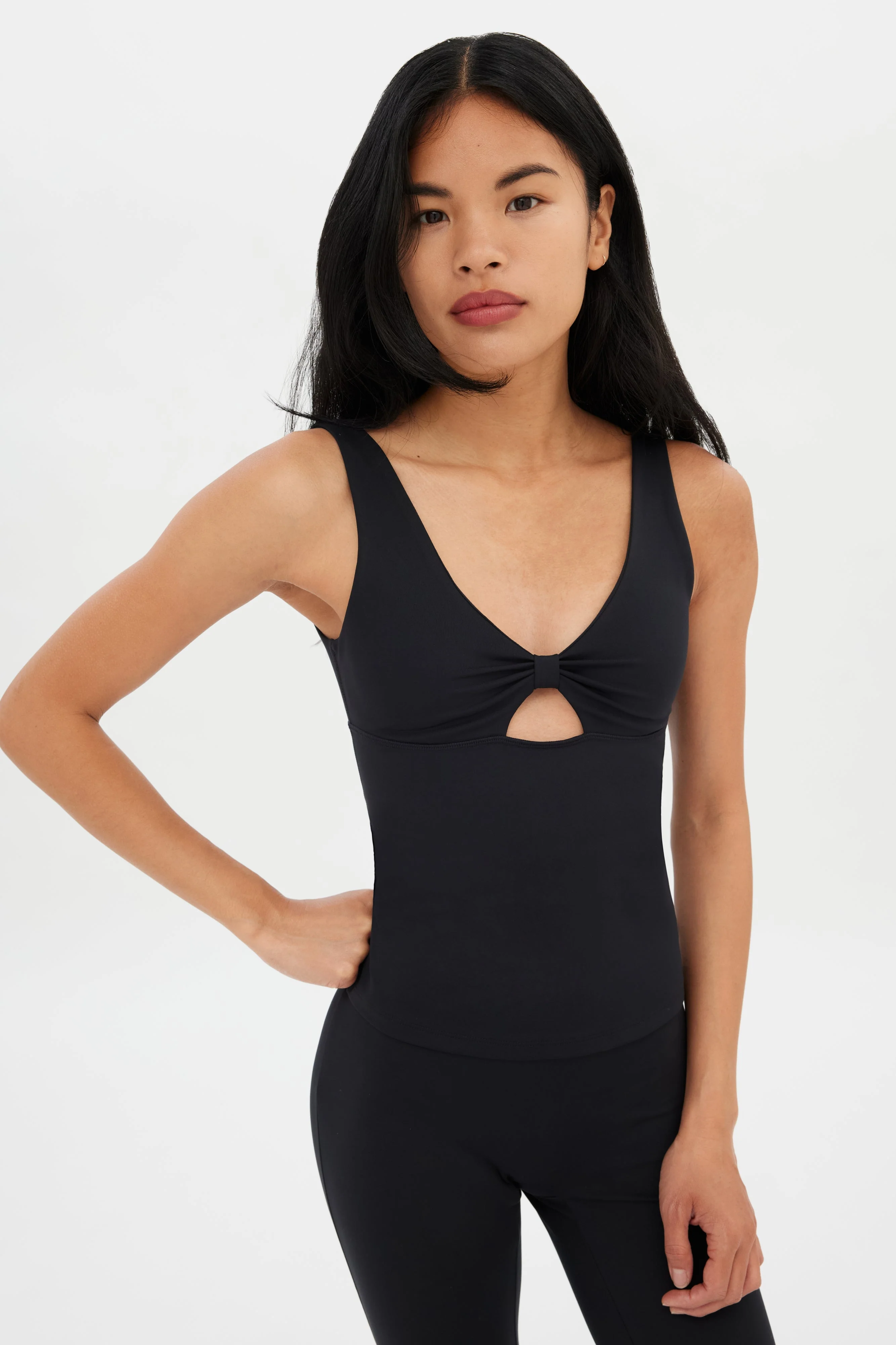 Black Meredith Bow Tank