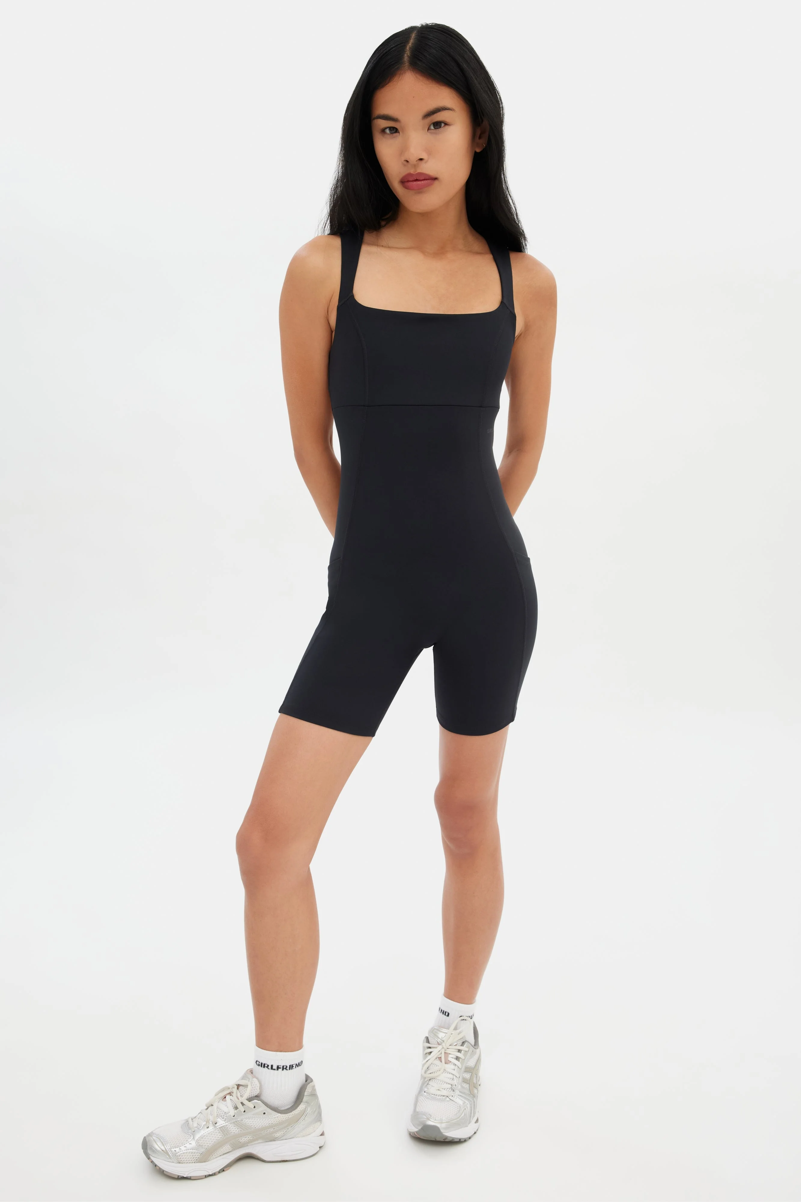Black Tina Open Back Unitard - Image 3